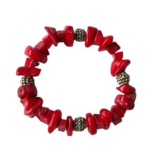 Natural red corals vintage bracelet